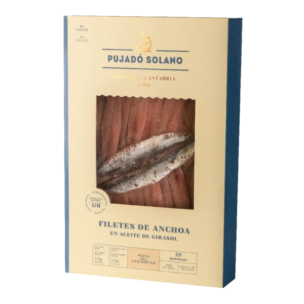 Tarrina de 25 Anchoas Mariposa del Cantábrico «0 Barras» (375 g)