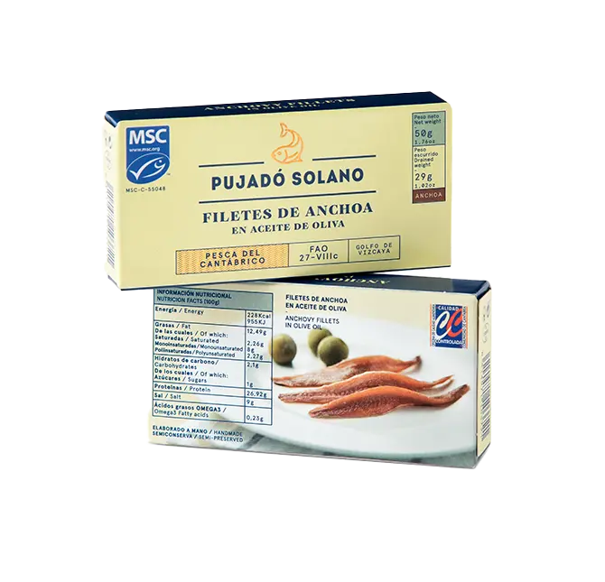 Envase Anchoas del Cantábrico de Costera en Aceite de Oliva Lata 50 g