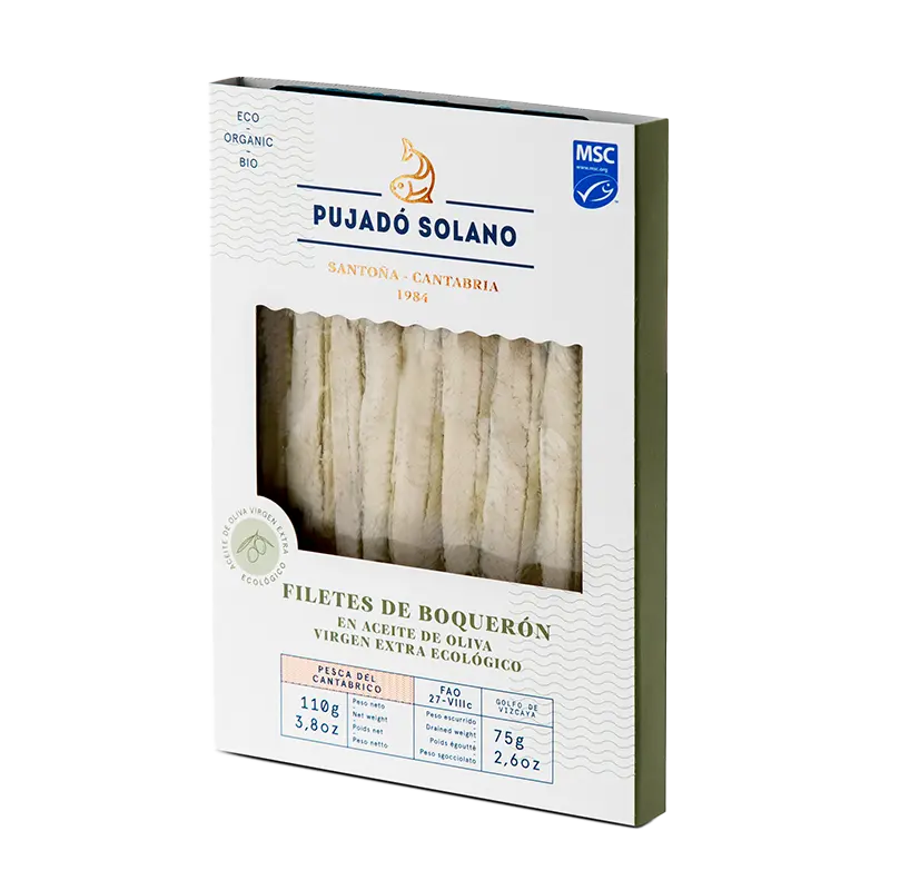 Tarrina de Boquerones del Cantábrico de Costera en Aceite de Oliva Virgen Extra Ecológico 110 g