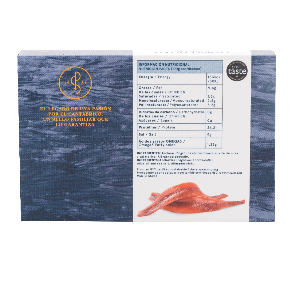 Lata 10-12 Filetes de Anchoa del Cantábrico «Selección Extra» en Aceite de Oliva (120 g) - Imagen 2