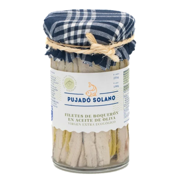 Vaso de Cristal de Boquerones del Cantábrico en AOVE Ecológico (235 g)