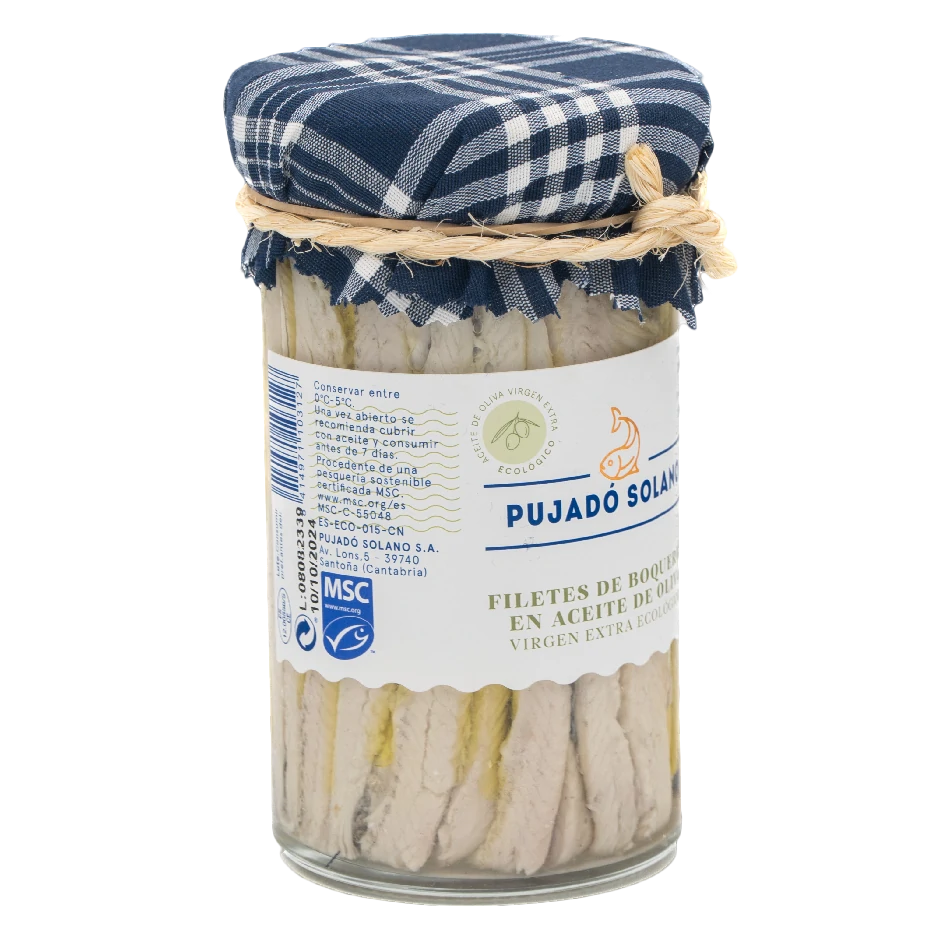 Vaso de Cristal de Boquerones del Cantábrico en AOVE Ecológico (235 g) - Imagen 2