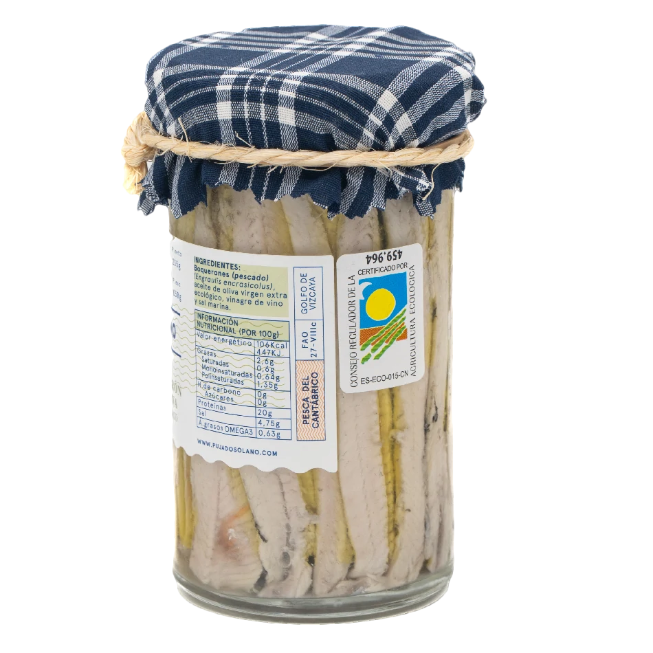 Vaso de Cristal de Boquerones del Cantábrico en AOVE Ecológico (235 g) - Imagen 3