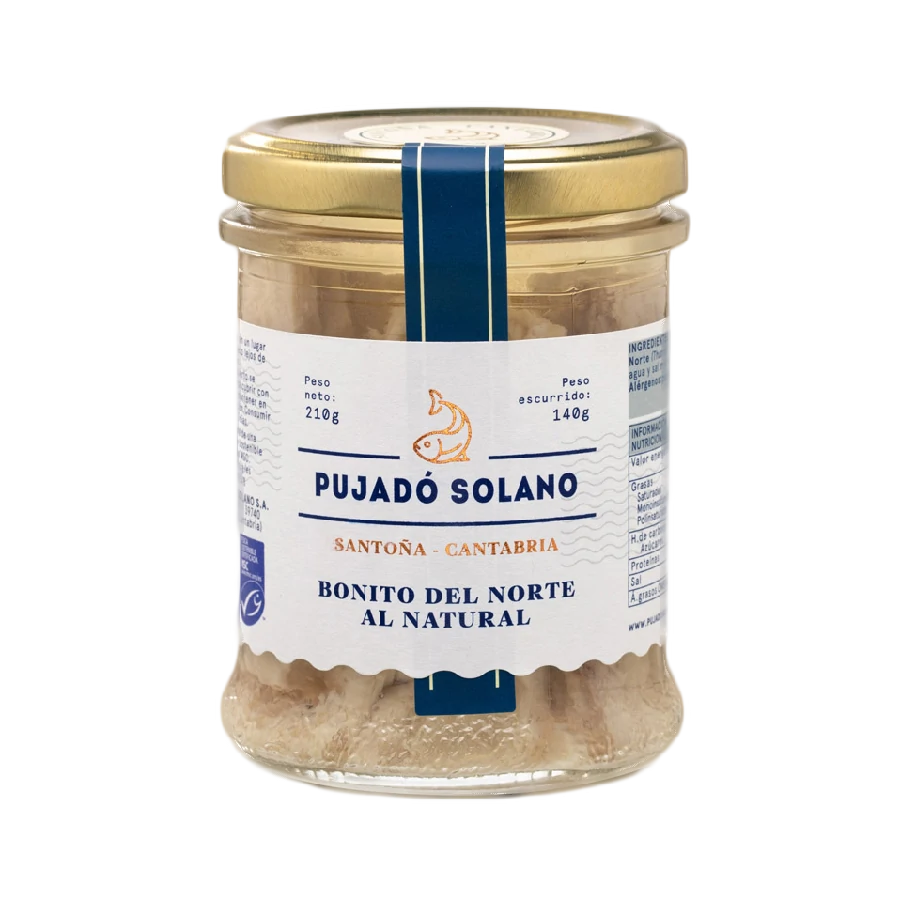 Tarro de Cristal de Bonito del Norte al Natural (210 g)