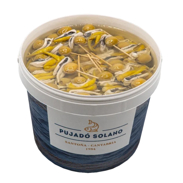 Cubo de Gildas de Boquerón de Cantábrico (100 piezas)